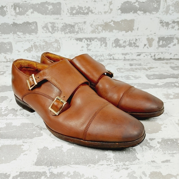 Wolf & Shepherd Men\' s Gambit Brown Monk Strap Buckle Leather Shoes O 58 main image 11